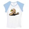 Bella Women's Baby Rib Contrast Cap-Sleeve Raglan T-Shirt Thumbnail