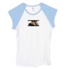 Bella Women's Baby Rib Contrast Cap-Sleeve Raglan T-Shirt Thumbnail