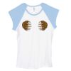 Bella Women's Baby Rib Contrast Cap-Sleeve Raglan T-Shirt Thumbnail