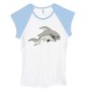 Bella Women's Baby Rib Contrast Cap-Sleeve Raglan T-Shirt Thumbnail