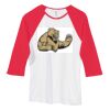 Bella Women's Baby Rib Contrast 3/4-Sleeve Raglan T-Shirt  Thumbnail