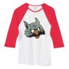 Bella Women's Baby Rib Contrast 3/4-Sleeve Raglan T-Shirt  Thumbnail