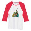 Bella Women's Baby Rib Contrast 3/4-Sleeve Raglan T-Shirt  Thumbnail