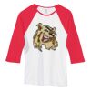 Bella Women's Baby Rib Contrast 3/4-Sleeve Raglan T-Shirt  Thumbnail