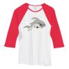 Bella Women's Baby Rib Contrast 3/4-Sleeve Raglan T-Shirt  Thumbnail