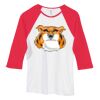 Bella Women's Baby Rib Contrast 3/4-Sleeve Raglan T-Shirt  Thumbnail